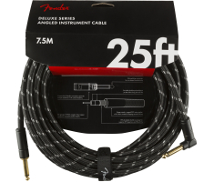 Кабель інструментальний FENDER CABLE DELUXE SERIES 25' ANGLED BLACK TWEED