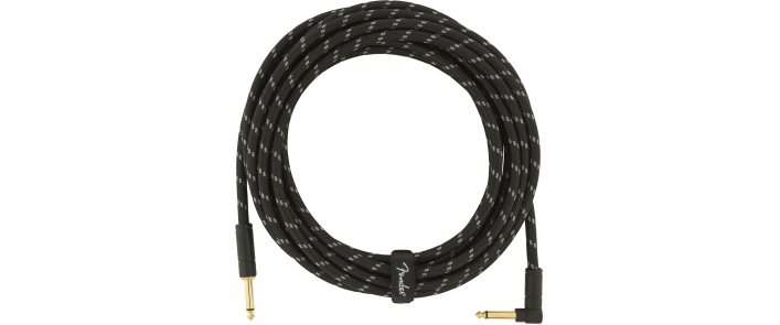 Кабель инструментальный FENDER CABLE DELUXE SERIES 18.6' ANGLED BLACK TWEED