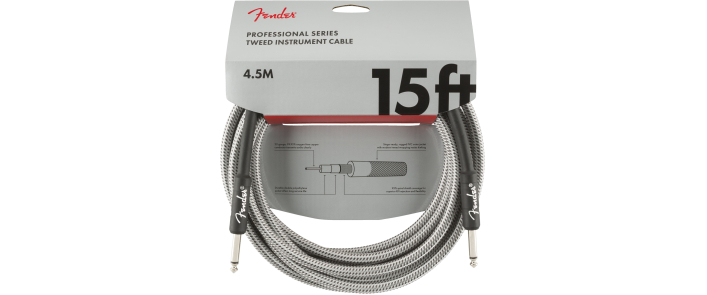 Кабель інструментальний FENDER CABLE PROFESSIONAL SERIES 15' WHITE TWEED