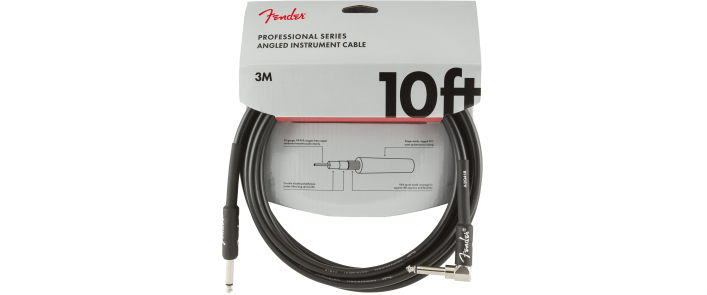 Кабель инструментальный FENDER CABLE PROFESSIONAL SERIES 10' ANGLED BLACK