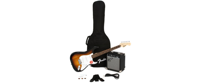 Гитарный набор SQUIER by FENDER STRATOCASTER PACK LR BROWN SUNBURST GIG BAG 10G - 230V EU