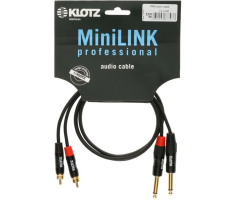 Кабель коммутационный KLOTZ KT-CJ090 MINILINK PRO TWIN CABLE BLACK 0.9 M