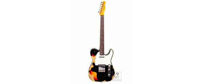 Электрогитара FENDER CUSTOM SHOP 1959 TELECASTER CUSTOM SUPER HEAVY RELIC AGED BLACK OVER 3TSB