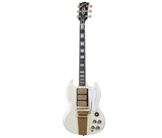 Электрогитара GIBSON CUSTOM SHOP 1963 LES PAUL SG CUSTOM WITH MAESTRO VIBROLA MURPHY LAB CLASSIC WHITE ULTRA LIGHT AGED