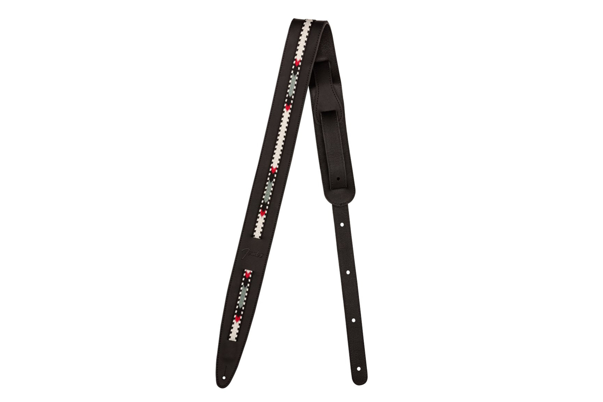 Ремень гитарный FENDER STRAP ACOUSTIC PARAMOUNT LEATHER BLACK