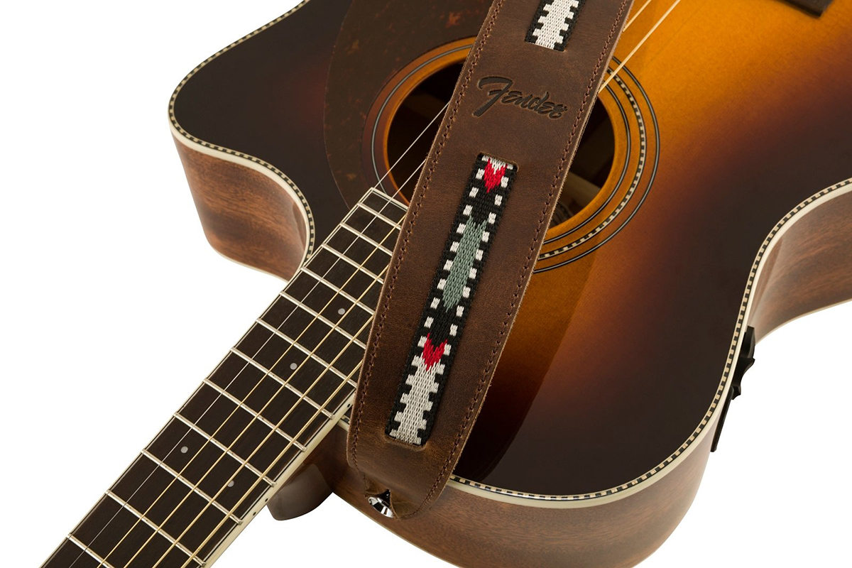 Ремень гитарный FENDER STRAP ACOUSTIC PARAMOUNT LEATHER BROWN