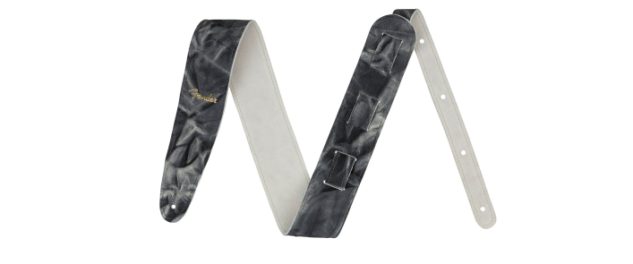 Ремень гитарный FENDER STRAP TIE DYE LEATHER BLACK