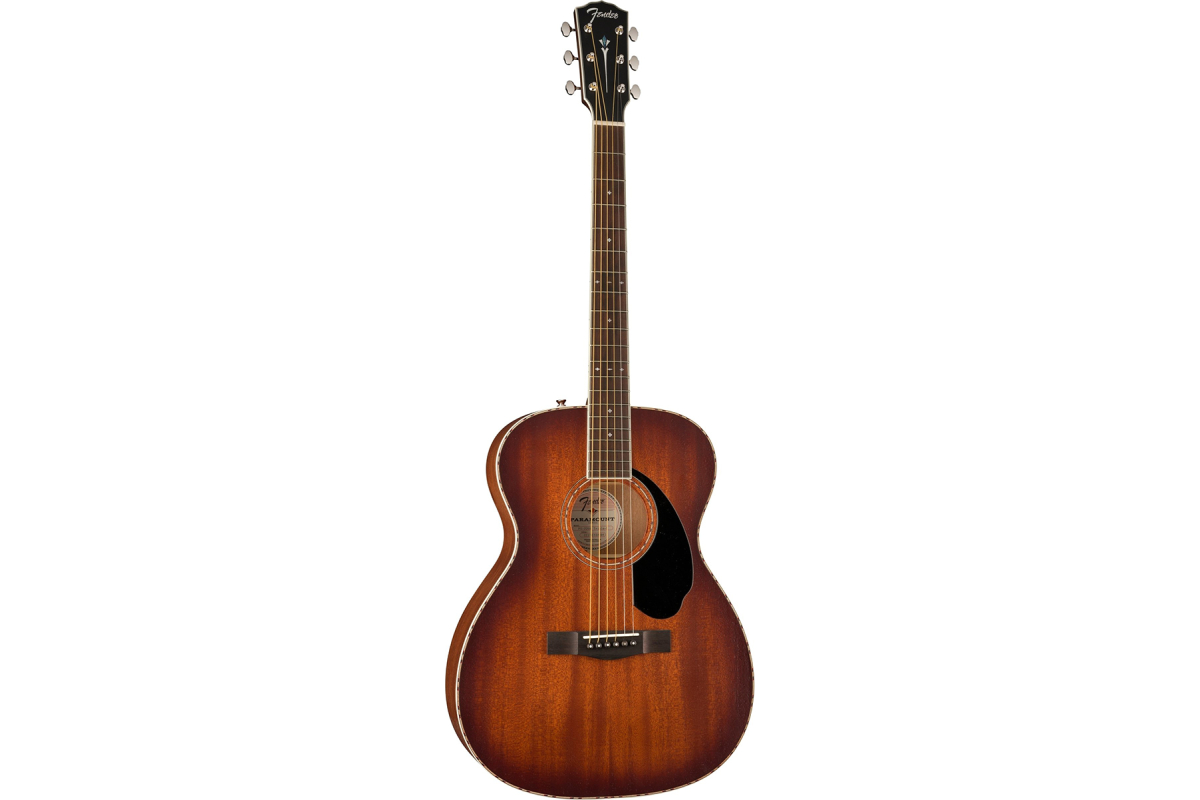 FENDER PO-220E ORCHESTRA ALL MAHOGANY WITH CASE AGED COGNAC BURST Гітара електроакустична