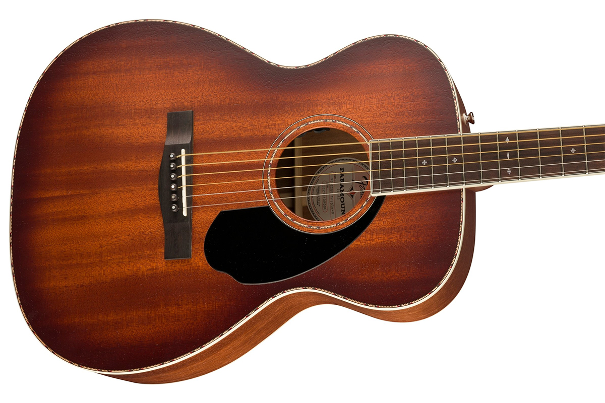 FENDER PO-220E ORCHESTRA ALL MAHOGANY WITH CASE AGED COGNAC BURST Гітара електроакустична
