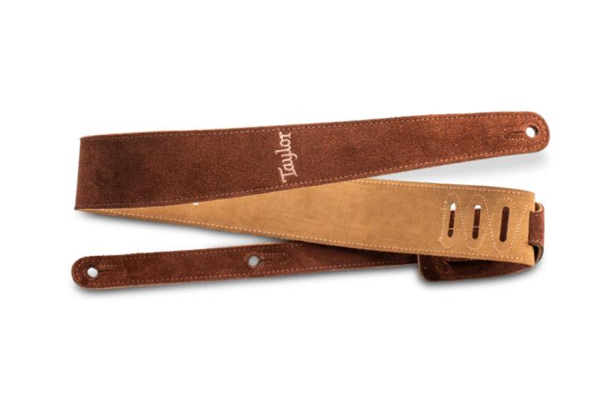 TAYLOR GUITARS STRAP EMBROIDERED SUEDE CHOCOLATE 2.5" Ремень гитарный