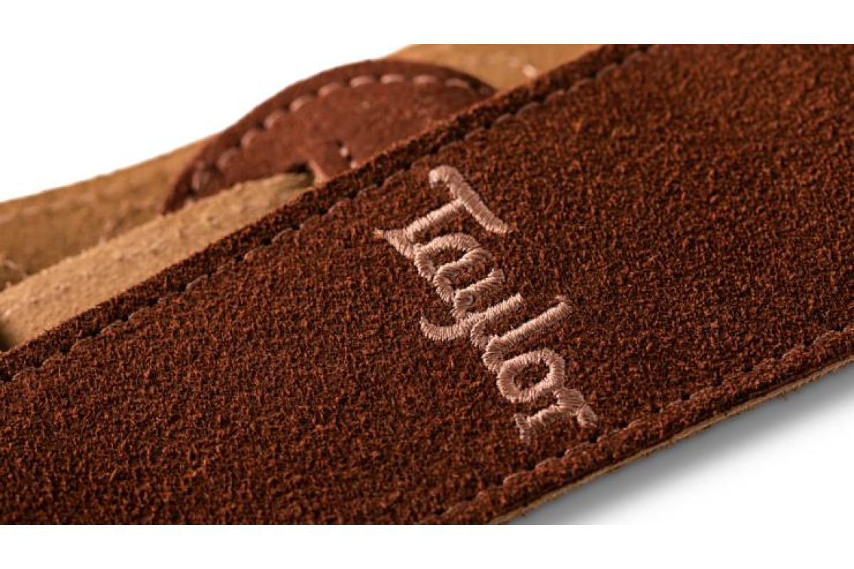 TAYLOR GUITARS STRAP EMBROIDERED SUEDE CHOCOLATE 2.5" Ремень гитарный