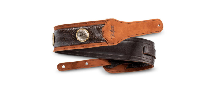 Ремень гитарный TAYLOR GUITARS STRAP GRAND PACIFIC BROWN LEATHER NICKEL CONCHO 3