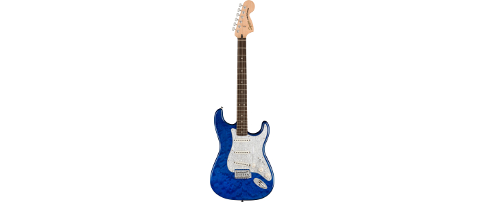 Електрогітара SQUIER AFFINITY SERIES FSR STRATOCASTER QMT SAPPHIRE BLUE TRANSPARENT