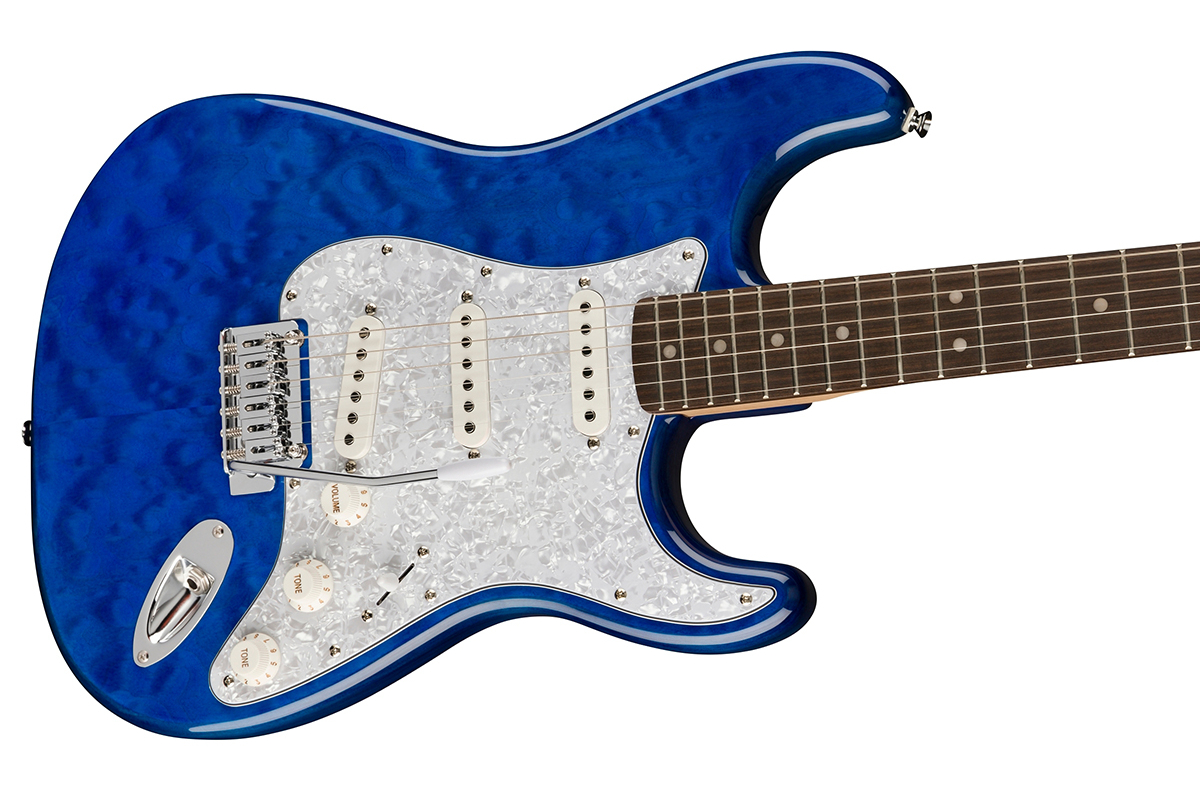 Електрогітара SQUIER AFFINITY SERIES FSR STRATOCASTER QMT SAPPHIRE BLUE TRANSPARENT