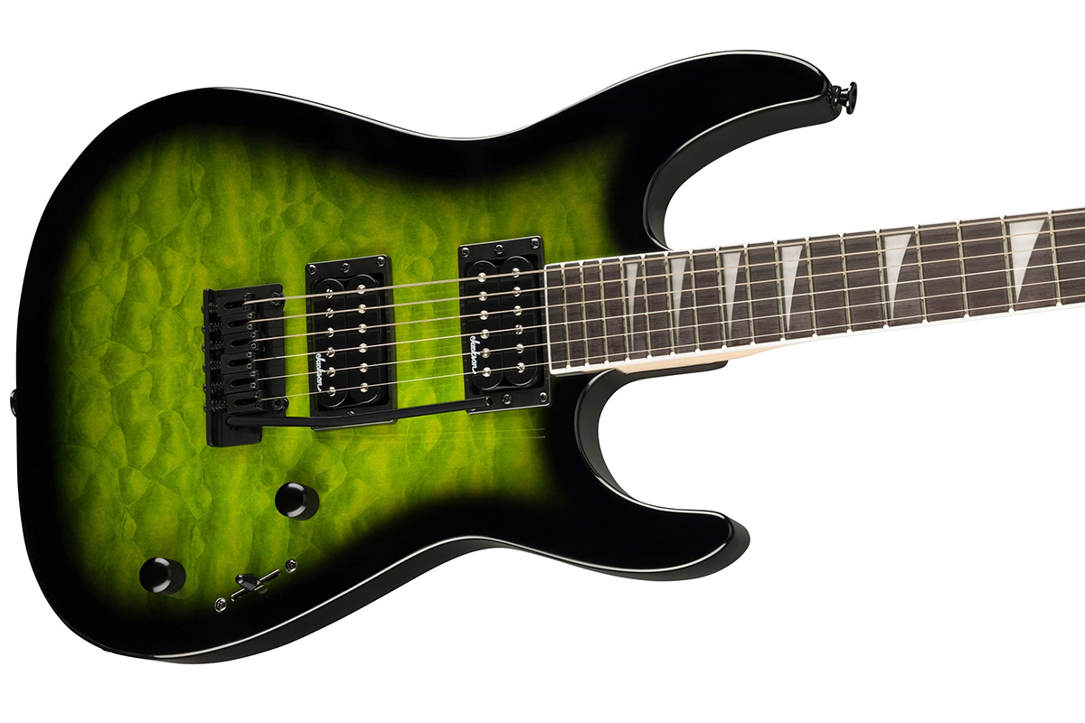 Електрогітара JACKSON JS SERIES DINKY JS20 DKQ 2PT TRANSPARENT GREEN BURST