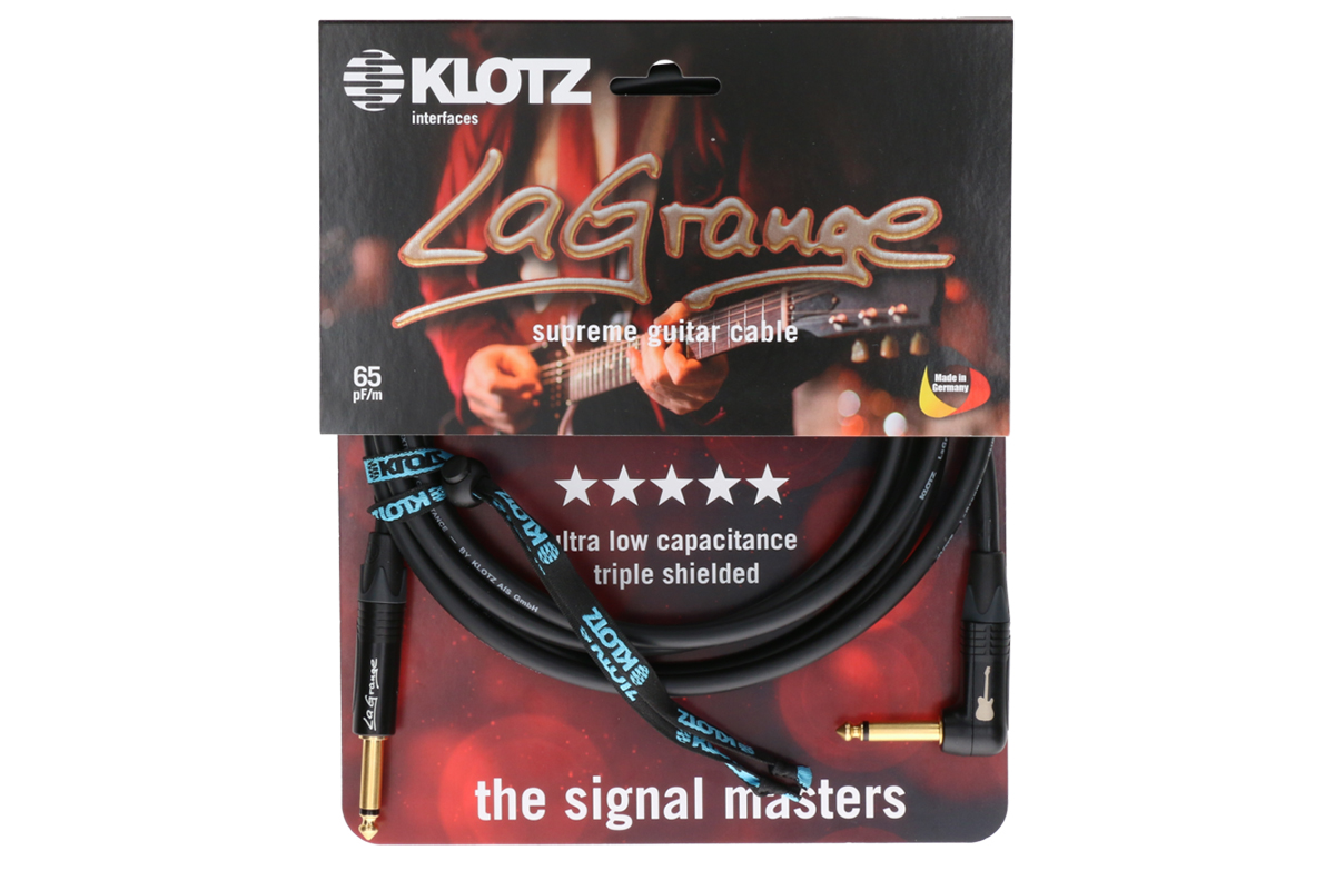 Кабель инструментальный KLOTZ LA-GRANGE INSTRUMENT CABLE ANGLED BLACK 3M