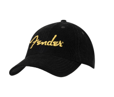 Кепка FENDER GOLD SPAGHETTI LOGO CORDUROY BASEBALL HAT BLACK