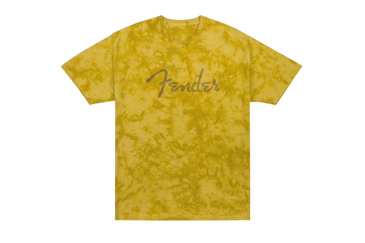 Футболка FENDER T-SHIRT SPAGHETTI LOGO TIE-DYE MUSTARD L