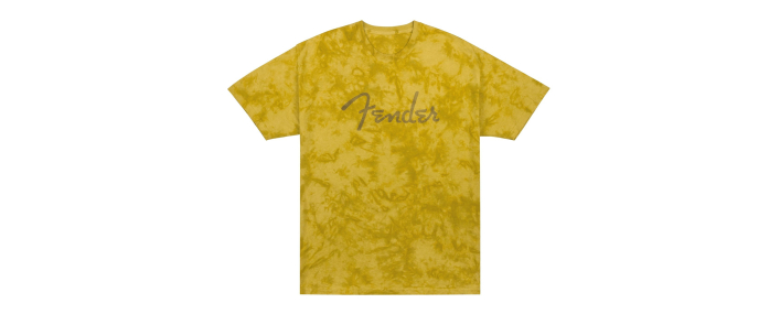 Футболка FENDER T-SHIRT SPAGHETTI LOGO TIE-DYE MUSTARD L