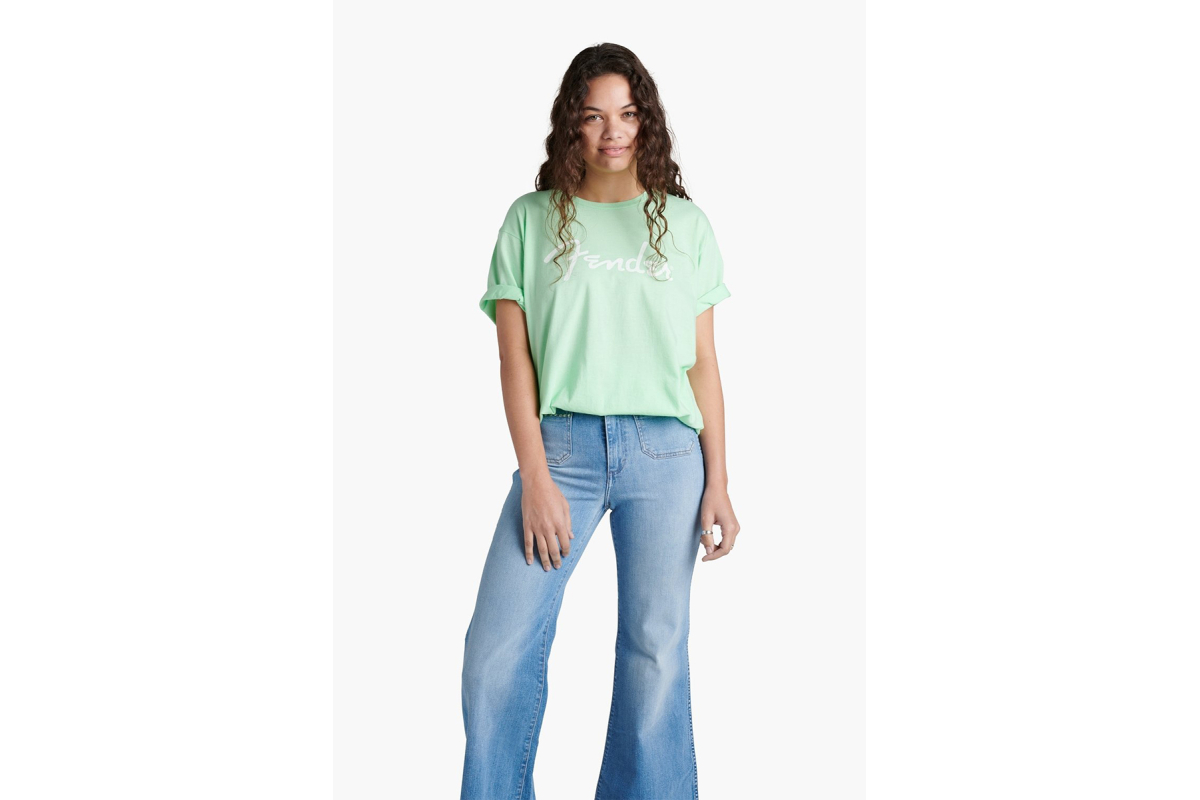 Футболка FENDER T-SHIRT SPAGHETTI LOGO SURF GREEN M