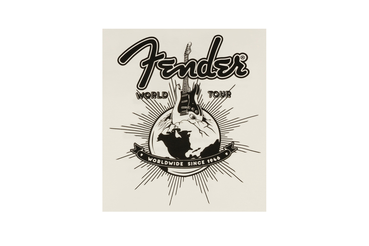 Футболка FENDER T-SHIRT WORLD TOUR VINTAGE WHITE M