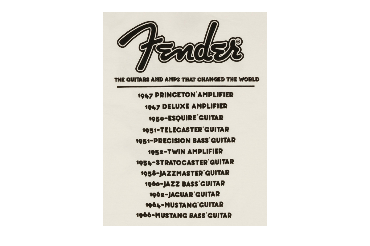 Футболка FENDER T-SHIRT WORLD TOUR VINTAGE WHITE M