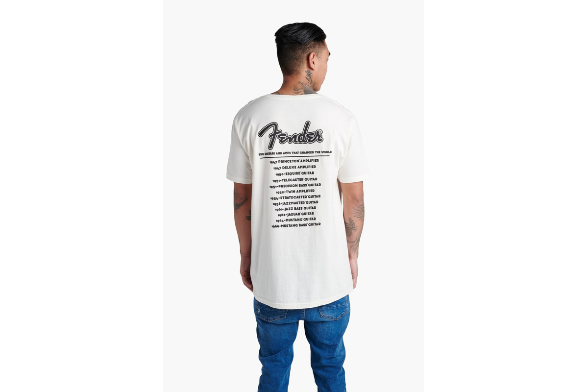 Футболка FENDER T-SHIRT WORLD TOUR VINTAGE WHITE M