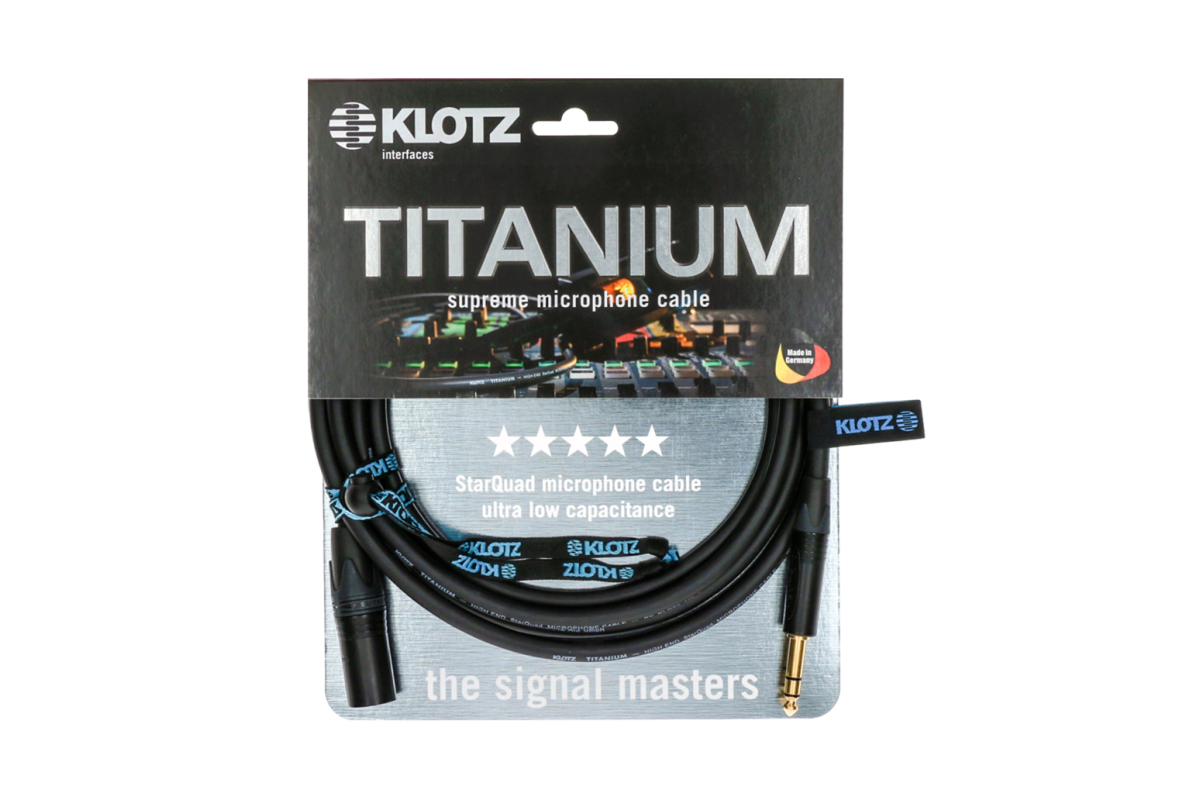 Кабель микрофонный KLOTZ TITANIUM STARQUAD ANALOG AUDIO CABLE WITH MALE XLR TO BALANCED JACK PLUG 3 M