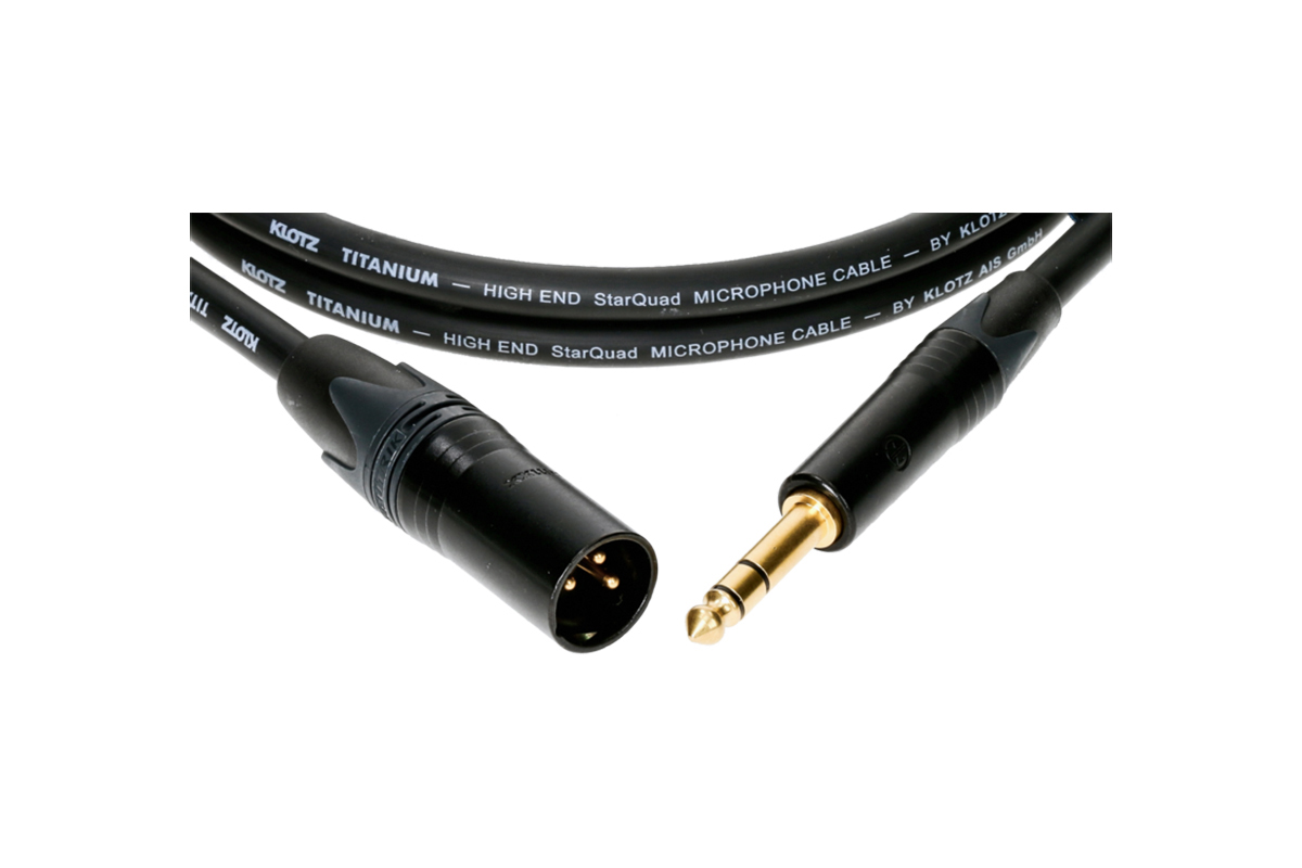 Кабель микрофонный KLOTZ TITANIUM STARQUAD ANALOG AUDIO CABLE WITH MALE XLR TO BALANCED JACK PLUG 3 M