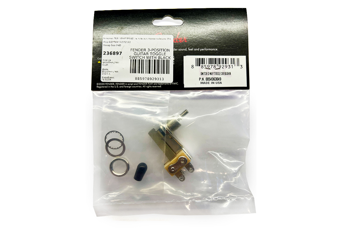 Переключатель звукоснимателей FENDER 3-POSITION GUITAR TOGGLE SWITCH WITH BLACK TIP
