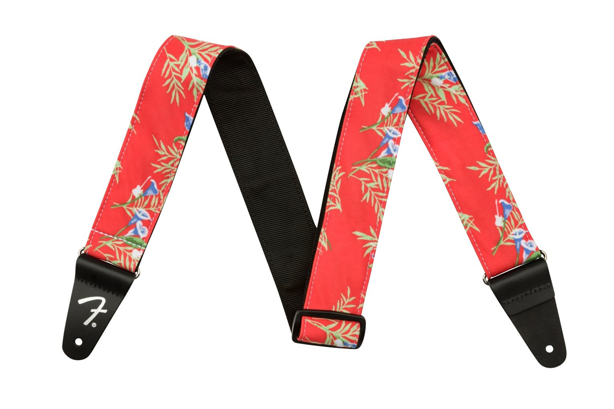 Ремень гитарный FENDER STRAP 2" HAWAIIAN STRAPS RED FLORAL