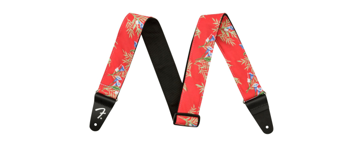 Ремень гитарный FENDER STRAP 2" HAWAIIAN STRAPS RED FLORAL