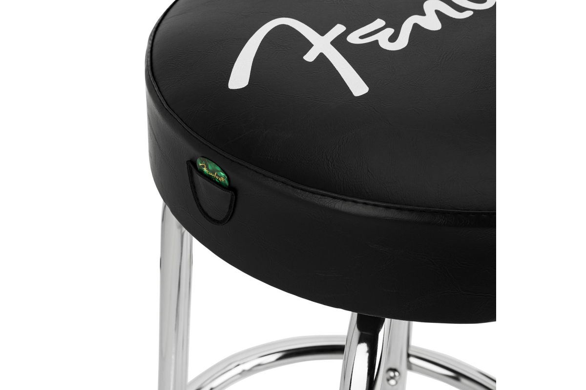 Стілець барний FENDER 30" SPAGHETTI LOGO PICK POUCH BARSTOOL, BLACK AND CHROME