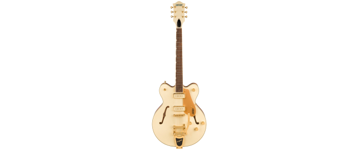 Гитара полуакустическая GRETSCH ELECTROMATIC PRISTINE LTD CENTER BLOCK DOUBLE-CUT WITH BIGSBY WHITE GOLD