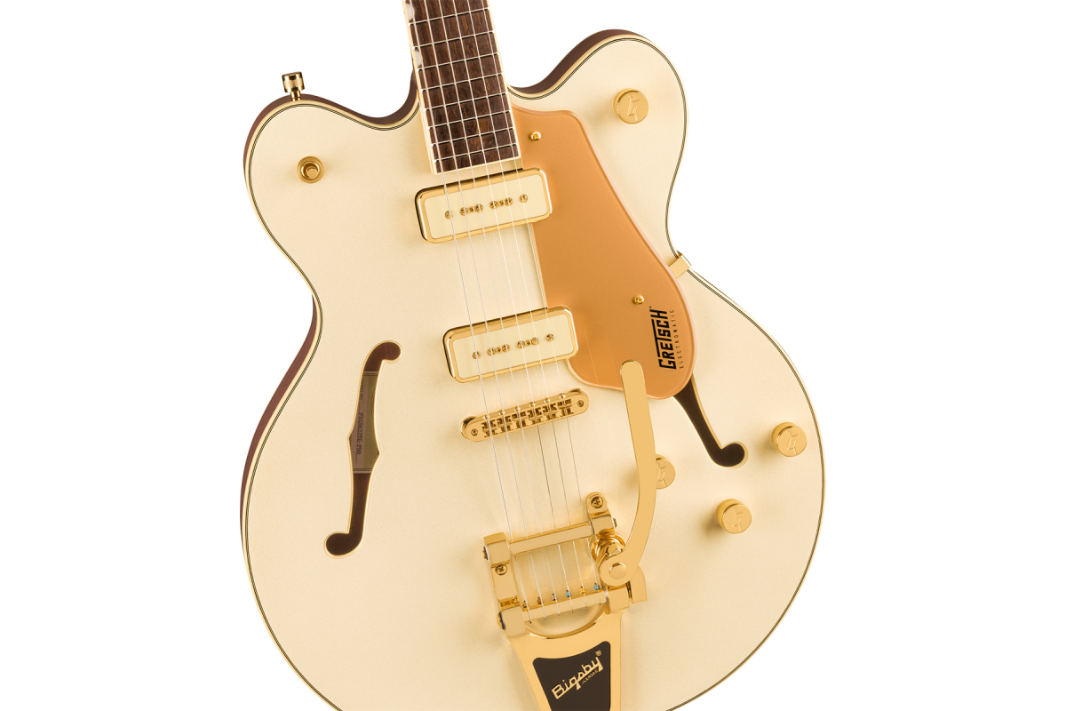 Гитара полуакустическая GRETSCH ELECTROMATIC PRISTINE LTD CENTER BLOCK DOUBLE-CUT WITH BIGSBY WHITE GOLD