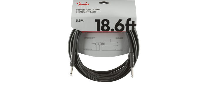 Кабель инструментальный FENDER CABLE PROFESSIONAL 18.6' BLACK