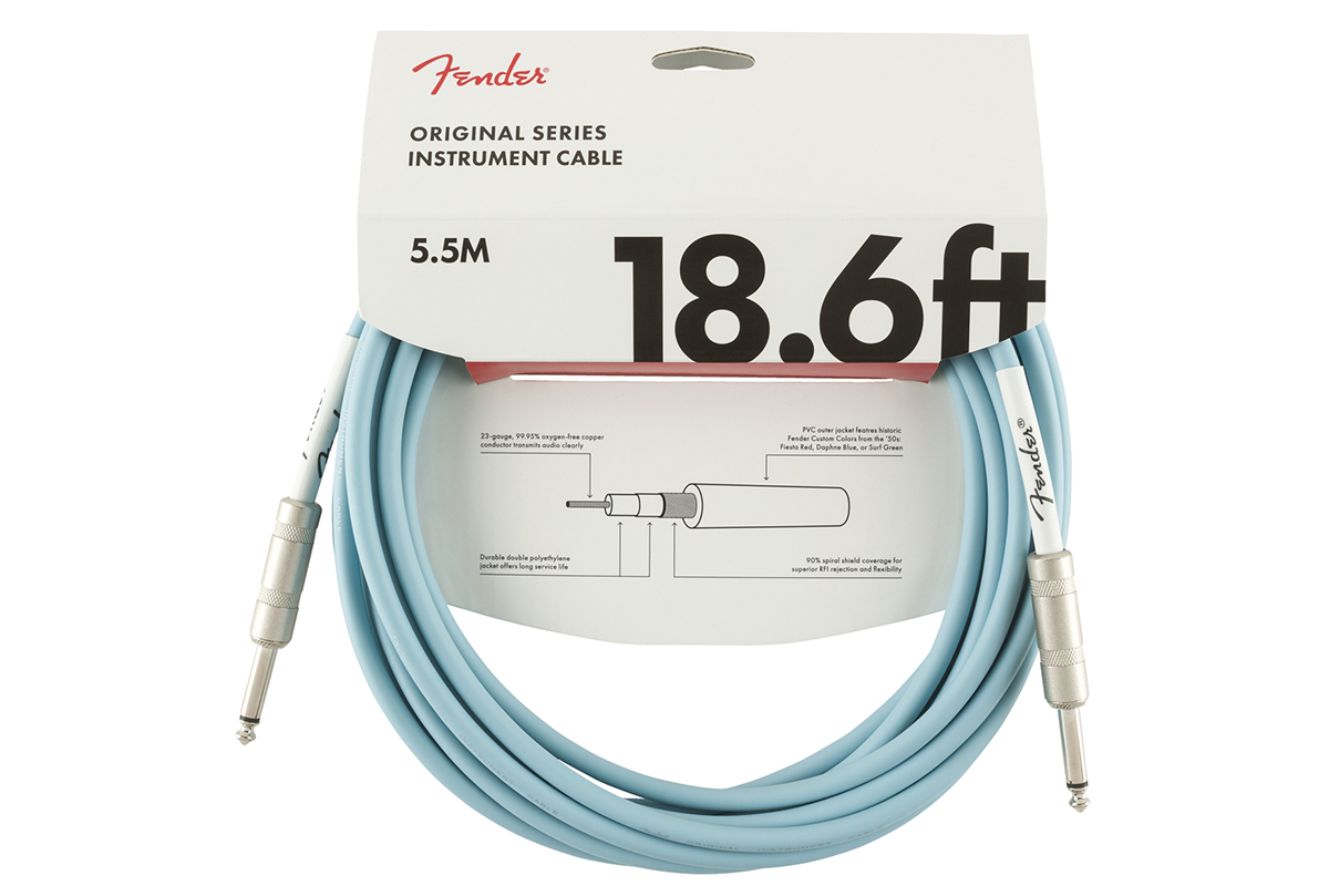 Кабель інструментальний FENDER CABLE ORIGINAL SERIES 18.6' DAPHNE BLUE