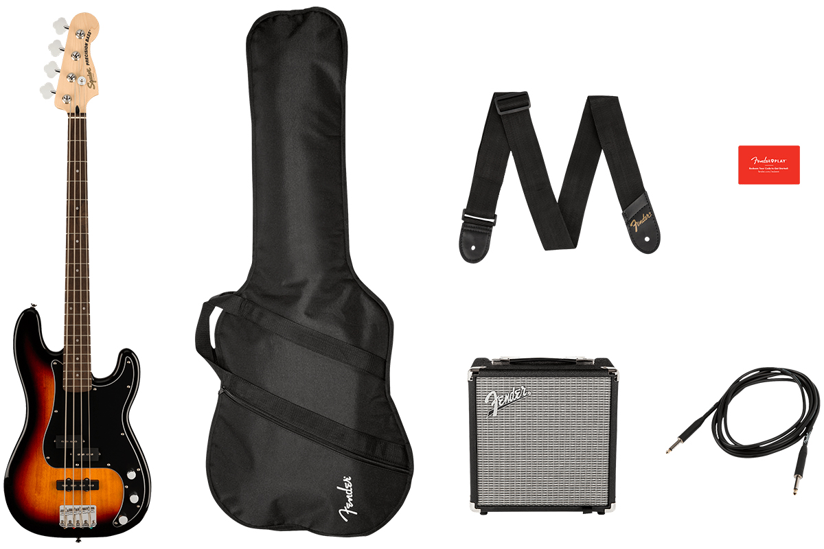 Гітарний набір з бас-гітарою SQUIER AFFINITY SERIES PRECISION BASS PJ PACK 3 COLOR SUNBURST