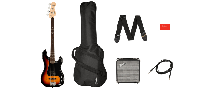 Гітарний набір з бас-гітарою SQUIER AFFINITY SERIES PRECISION BASS PJ PACK 3 COLOR SUNBURST