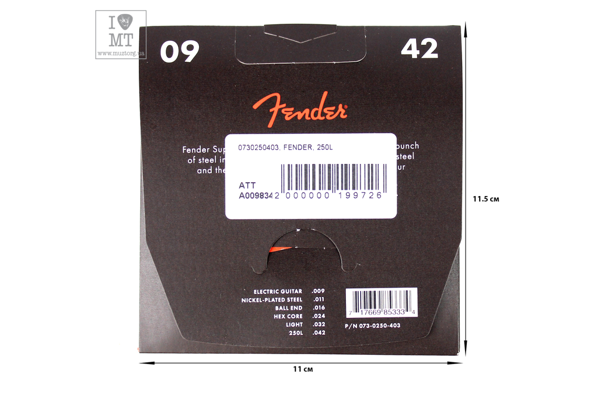 Струны для электрогитар FENDER 250L NICKEL-PLATED STEEL GUITAR STRINGS 9-42